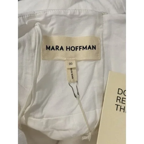 MARA HOFFMAN Lisha Strapless Cotton Midi Dress Ivory Womens Size 00